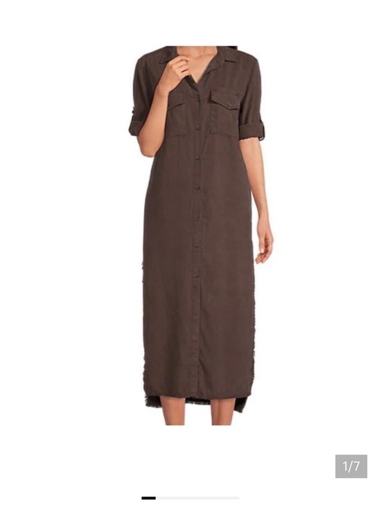 cloth & stone Dresses & Skirts - cloth & stone Brown Button-Front Maxi Shirt Dress